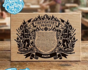 The Firefighters Prayer SVG, Fireman Engraving PNG, Fire Rescue Laser Cut File