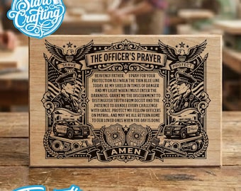 The Officers Prayer SVG, Police Officer Engraving PNG, Law Enforcement Laser File
