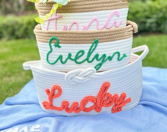 Personalized name basket, baby shower custom basket, baby name gift, baby shower custom basket