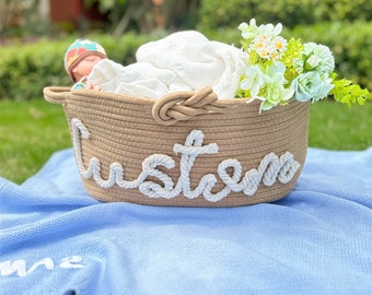 Personalized baby name basket,baby shower gift basket,baby gift basket,storage basket,baby shower gift,baby gift,baby's laundry basket