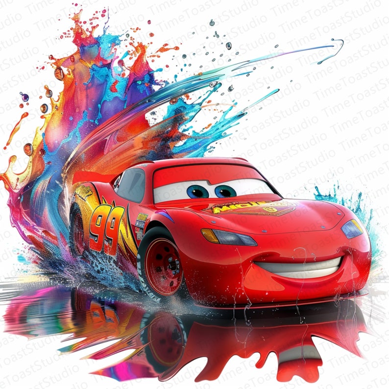 Lightning Mcqueen Png, Cool Red No. 99 Lightning Mcqueen Car, Color ...