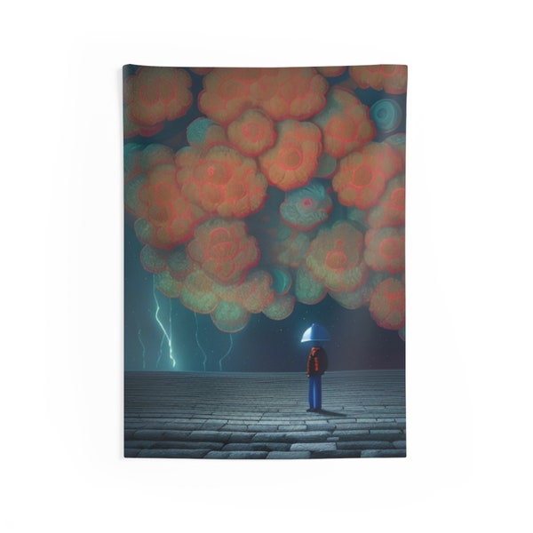Tangerine sky **of the CLOUDS series // LARGE indoor wall tapestry