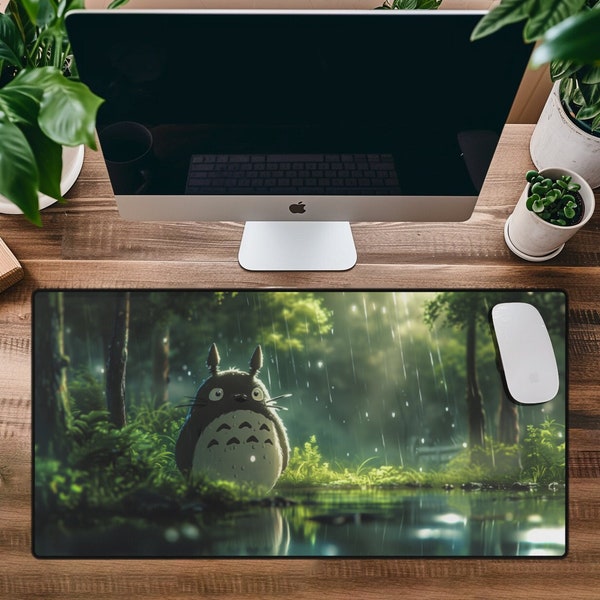 Totoro Desk Pad, Ghibli desk mat - Mouse Pad,Desk Mat, Artisan Desk Decoration,Office Desk Mat Pad,Artistic
