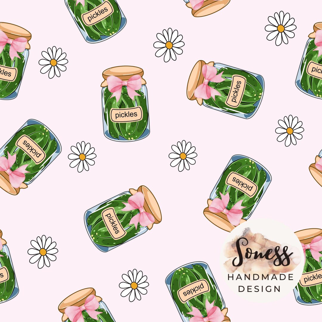 Pickles Seamless Pattern - Retro Summer Fabric Design for Sublimation ...