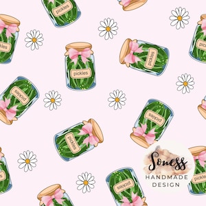 Pickles Seamless Pattern - Retro Summer fabric design for sublimation – cottagecore