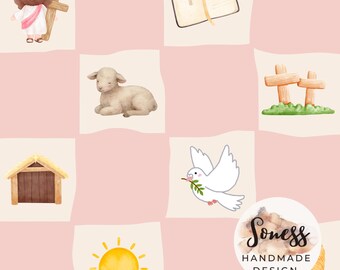 Christian Kids Seamless Pattern | Faith Nursery Fabric (Digital Download)