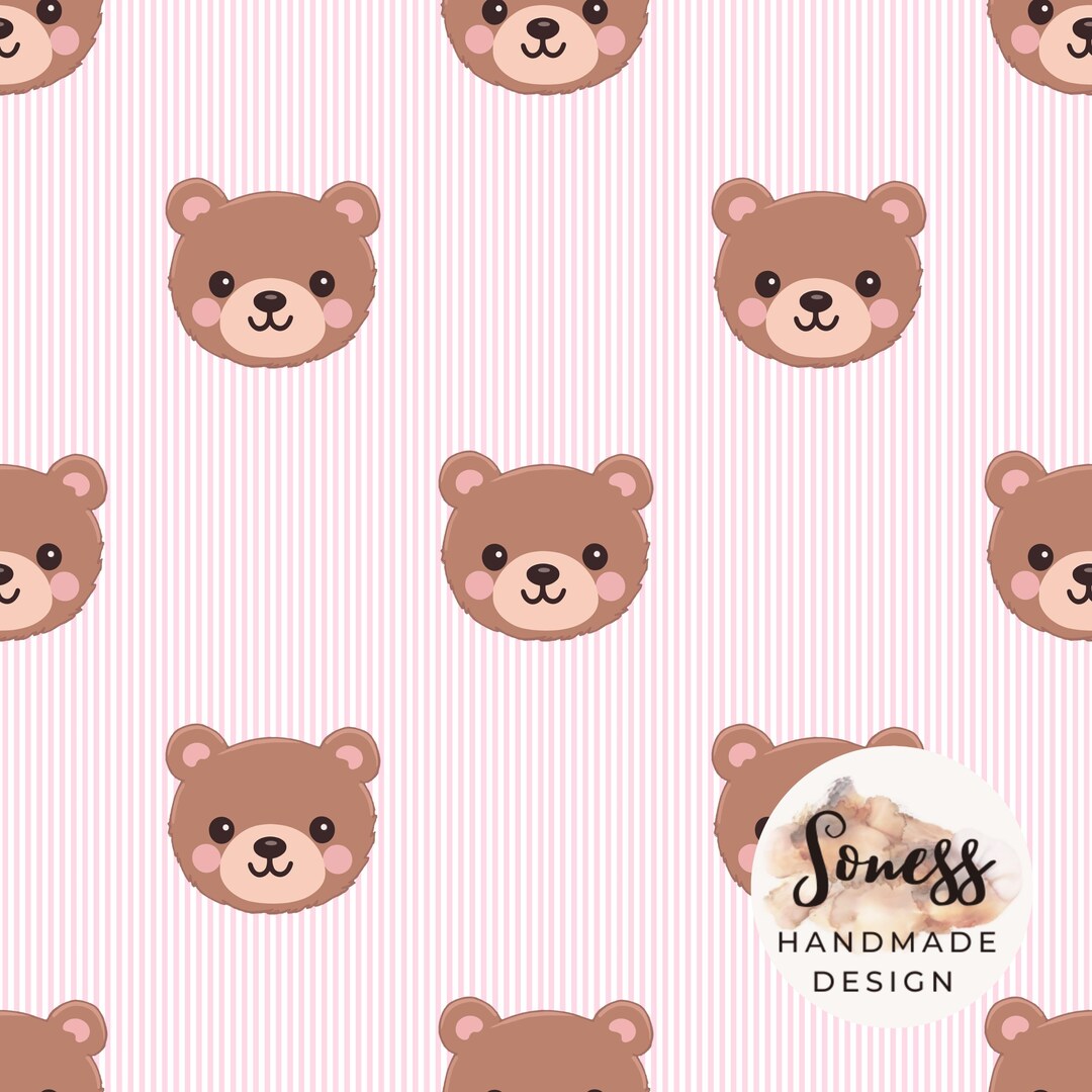 Teddy Bear Seamless Pattern | Cute Baby Bear Repeat Pattern | Kawaii ...
