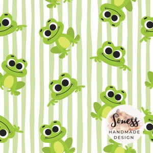 Frosch Musterdesign, Kröte Muster, 12 x 12 Zoll Rapport, niedliches Tier digitales Papier, Regentropfen und Blumenmuster