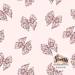 Pink Leopard Coquette Bow Seamless File, Preppy Leopard Bow seamless, Shabby Chic Bow seamless,Trendy Coquette Bow seamless,Cheetah seamless