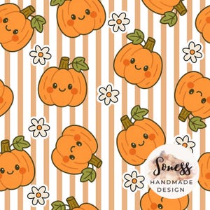 Kürbis-nahtlose Muster, Herbst-nahtlose Datei, Girly Kürbis Nahtlos, Florale Kürbisse Nahtlose Datei, Boho-Herbst-nahtloses Muster