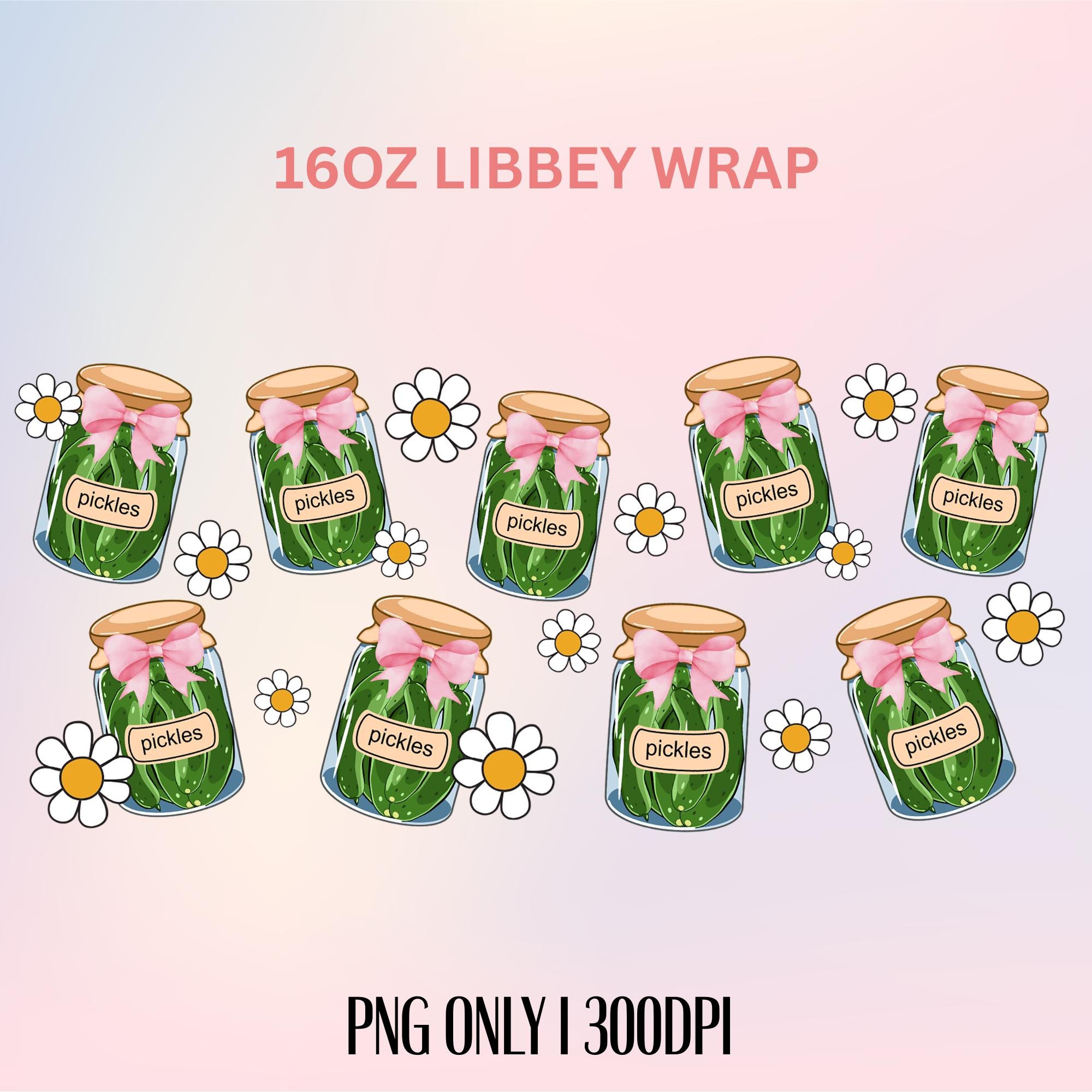 Pickles Libbey Glass Wrap PNG, Funny Food 16oz Glass Can Design, Cute ...