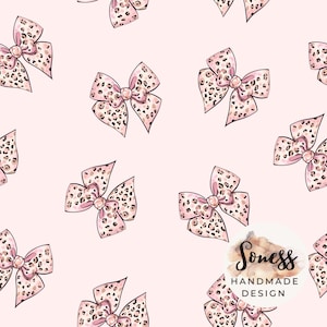 Archivo sin costuras con lazo coqueto de leopardo rosa, diseño preppy sin costuras