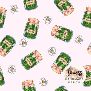 Pickles Seamless Pattern - retro summer fabric design for sublimation – cottagecore