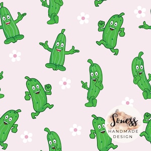 Pickles Seamless Pattern - retro summer fabric design for sublimation – cottagecore