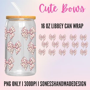 Coquette Can Wrap Png Sublimation,Coquette Libbey Png, Summer Libbey Glass Cup,16Oz Libbey wrap, PNG for UV DTF 16oz wrap