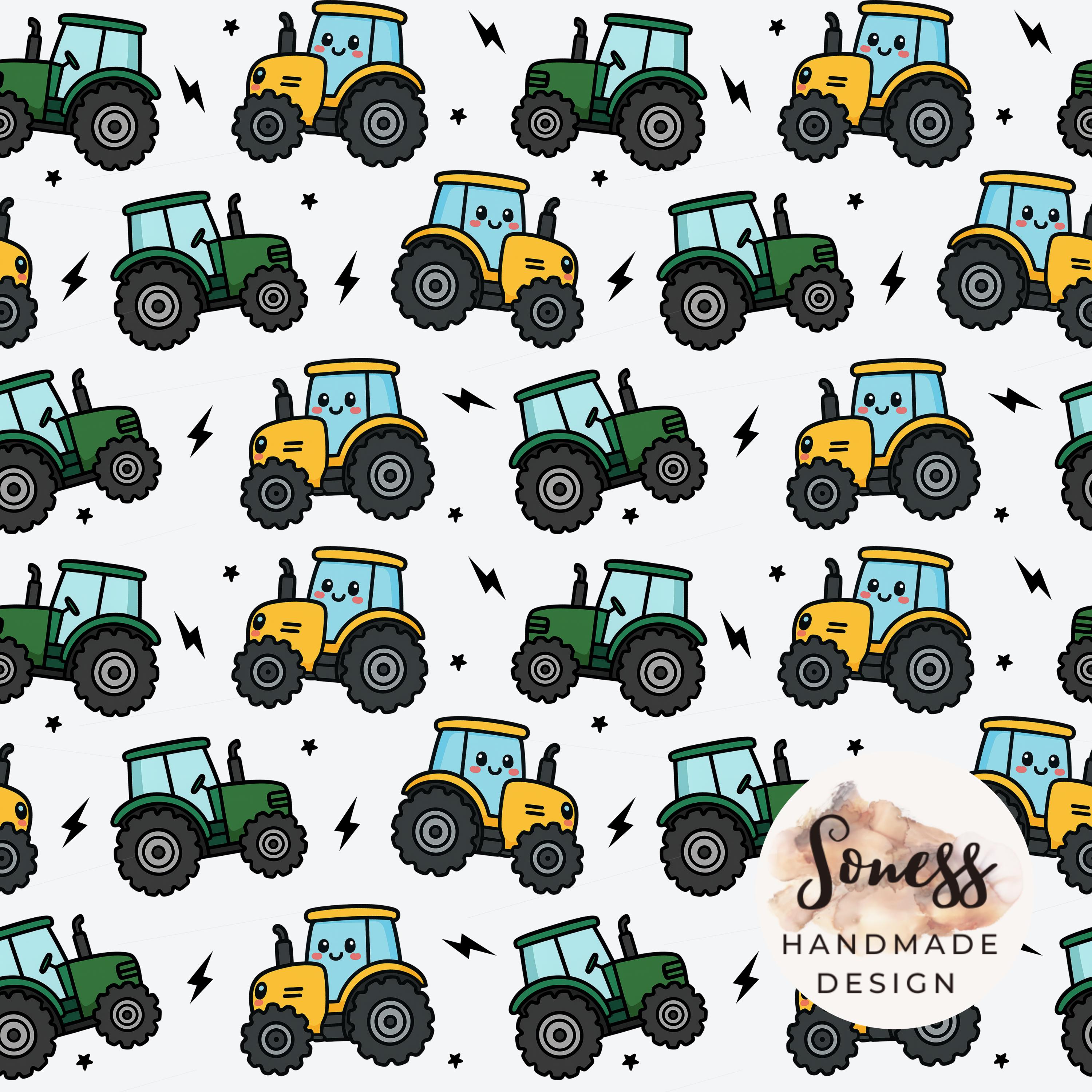 Tractor Seamless Pattern: Boy Farm Repeat Design (digital File) - Etsy