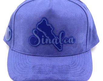 Blauer Wildleder Mexiko Zustand Hut: ""Estados de Mexico"" Design