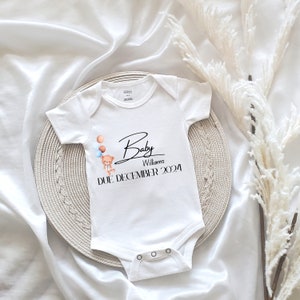 Personalised baby announcement personalised baby vest grow baby coming soon baby onesie new baby pregnancy announcement pregnancy reveal