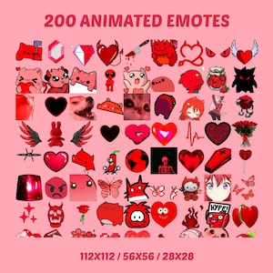 red color Emotes, dark evil emotes, and cute Emotes Bundle for Twitch and Discord, youtube | blood, adorable, flame animated emoji