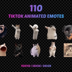 tiktok cat and dog emote, dancing cat emote, dance emote for twitch, tiktok meme emotes. funny cat, dog emotes for twitch, discord, stream