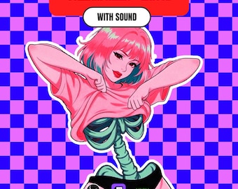 Spicy Skeleton dance Girl Stream Alert + Emote  | Helloween Animated Overlay for Streamers & Vtuber