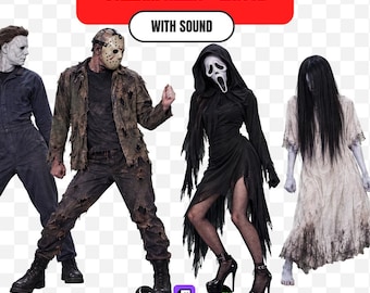 Halloween Twitch Alert + Emote with Sound | Horror Movie Squad Dance Challenge Overlay for Twitch Chat, Bits & Discord | OBS Kick Stream