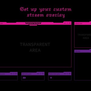 Cyberpunk Gothic Stream Overlay Pack, Pink Purple Y2K Twitch Overlay, Metal Aesthetic Dark Neon Emo Demon Starting Soon BRB Offline Scenes image 6