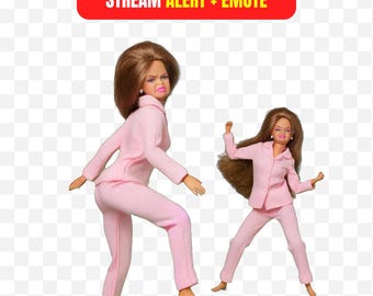 Dancing Slay Doll Stream Alert + Emote Pack | Funny Doll Twitch Kick OBS | Animated Pink Baddie Dance Alert | Y2K Streamer Emote