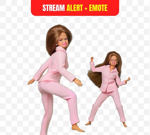 Dancing Slay Doll Stream Alert + Emote Pack | Funny Doll Twitch Kick OBS | Animated Pink Baddie Dance Alert | Y2K Streamer Emote