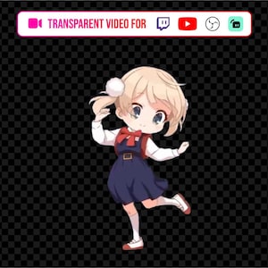 Transparent Stream Alert video Background kawai loli dance  lolidance anime girl  Rewards for Content Creators using Youtube OBS Twitch