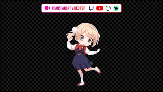 Transparent Stream Alert video Background kawai loli dance  lolidance anime girl  Rewards for Content Creators using Youtube OBS Twitch