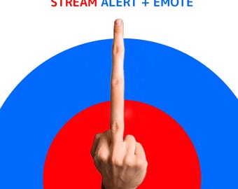 Animated Middle Finger Twitch Alert with Sound, Funny Long Finger Stream Alert for Kick OBS, Sarcastic Meme Webm Alert, Discord Emote GIF