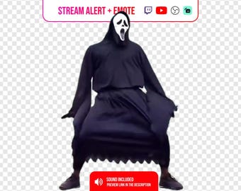 Screaming Ghost Mask Dance Stream Alert & Emote | Animated Halloween Horror Twitch Alert for OBS Kick YouTube | Spooky Streamer Pack