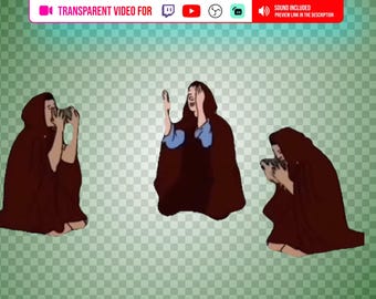 Alertas de transmisión animadas de Twitch de TikTok con memes rituales / Superposición de transmisión divertida WEBM GIF / Discord YouTube Kick StreamLab Compatible con OBS