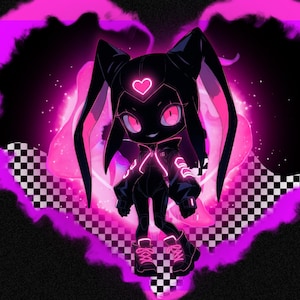 Cyberpunk Gothic Stream Overlay Pack, Pink Purple Y2K Twitch Overlay, Metal Aesthetic Dark Neon Emo Demon Starting Soon BRB Offline Scenes image 3