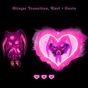 Cyberpunk Gothic Stream Overlay Pack, Pink Purple Y2K Twitch Overlay, Metal Aesthetic Dark Neon Emo Demon Starting Soon BRB Offline Scenes image 4