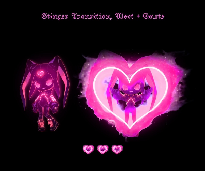 Cyberpunk Gothic Stream Overlay Pack, Pink Purple Y2K Twitch Overlay, Metal Aesthetic Dark Neon Emo Demon Starting Soon BRB Offline Scenes image 4