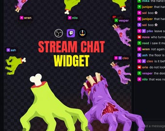 Zombie Hand Chat Widget | Halloween Stream Overlay for Twitch, Kick, OBS, StreamElements | Creepy Crawling Chat Messages for Streamers