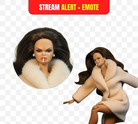 Mob Wife Doll Stream Alert + Emote Pack | Funny Meme Doll Twitch Kick OBS | Animated Fur Coat Baddie Dance Alert | Villain Era Streamer