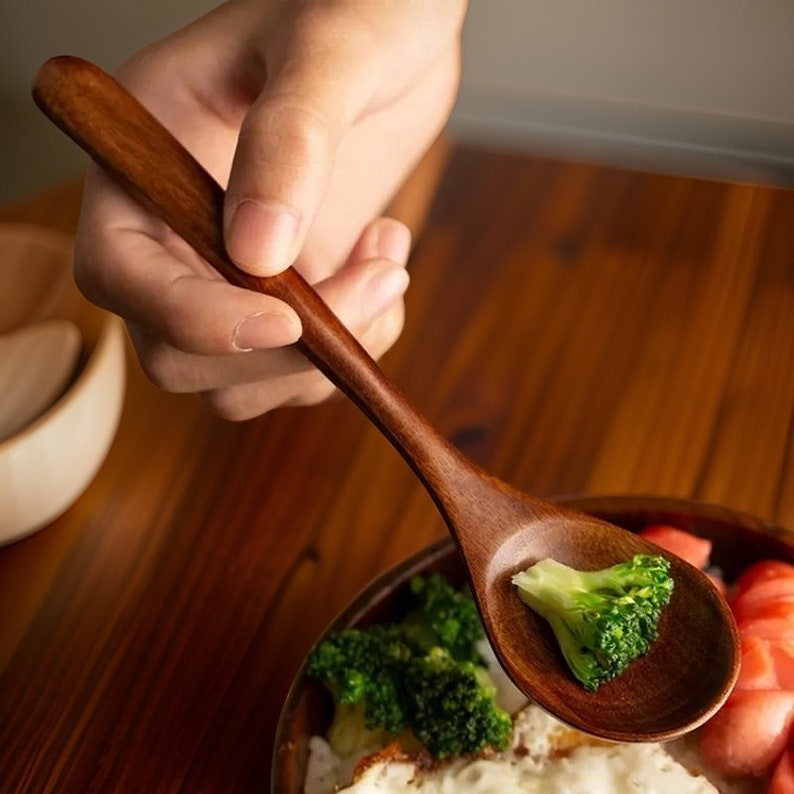 Japan-Style Handmade Wooden Kitchen Spoon Handmade Spoon Walnut Spoon Japanese Spoon Wooden Utensils Wooden Cutlery image 2