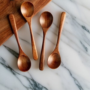 Japan-Style Handmade Wooden Kitchen Spoon Handmade Spoon Walnut Spoon Japanese Spoon Wooden Utensils Wooden Cutlery image 1