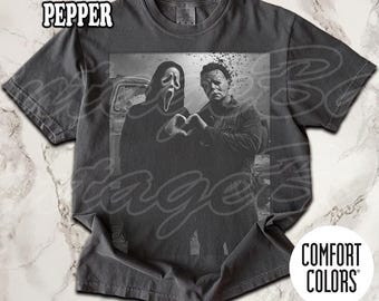 Scream Ghostface Michael Myers Heart Hands T-shirt couleurs confort, T-shirt vintage mignon amateur d'horreur, T-shirt unisexe pour femme et homme