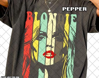 T-shirt Blondie Comfort Colors, T-shirt Debbie Harry Blondie vintage, T-shirt unisexe pour femme et homme