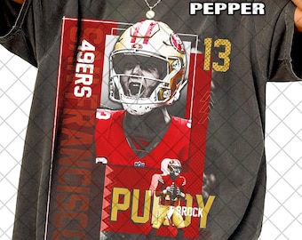 Camiseta Brock Purdy Comfort Colors, estilo vintage de fútbol, unisex para mujer y hombre.
