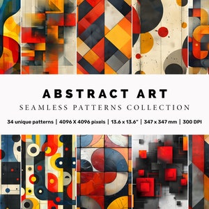 Abstract Geometric Art. Seamless Patterns Collection