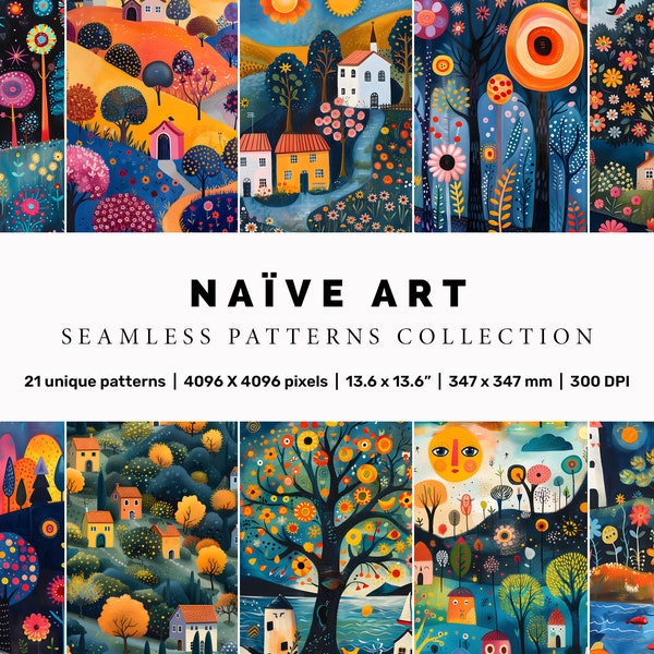 Naïve Art 2. Seamless Patterns Collection