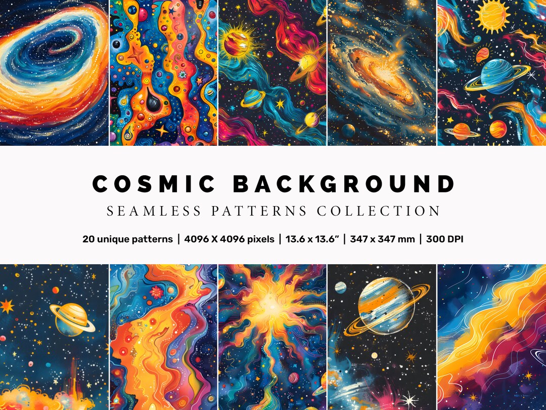 Cosmic Background. Seamless Patterns Collection - Etsy