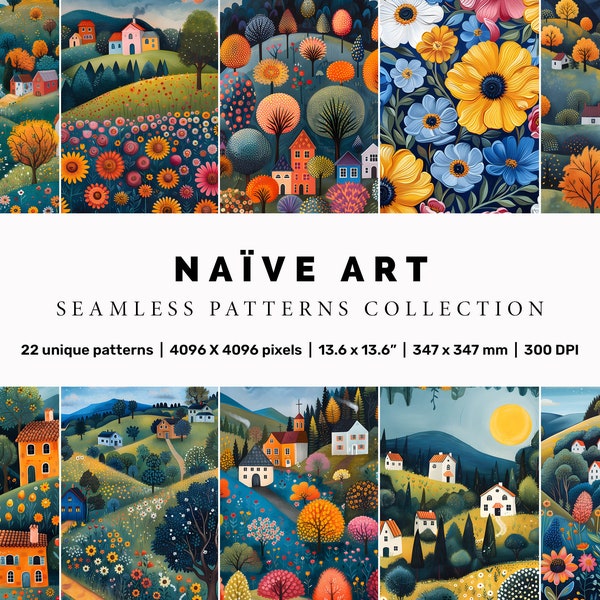 Naïve Art 1. Seamless Patterns Collection