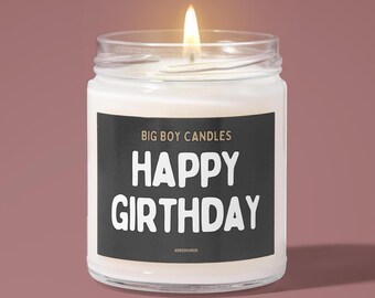 Vela de cumpleaños divertida: vela de cera de soja natural para tu novio