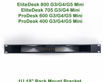 1U 19&quot; Rack Mount for HP EliteDesk  ProDesk Mini G3 G4 G5 | 3D Printed PETG Bracket | Home Lab Server Rack Setup